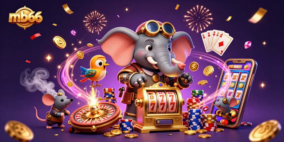 Play slots and win big with mb66 while enjoying 3D cartoon characters and exciting casino elements.