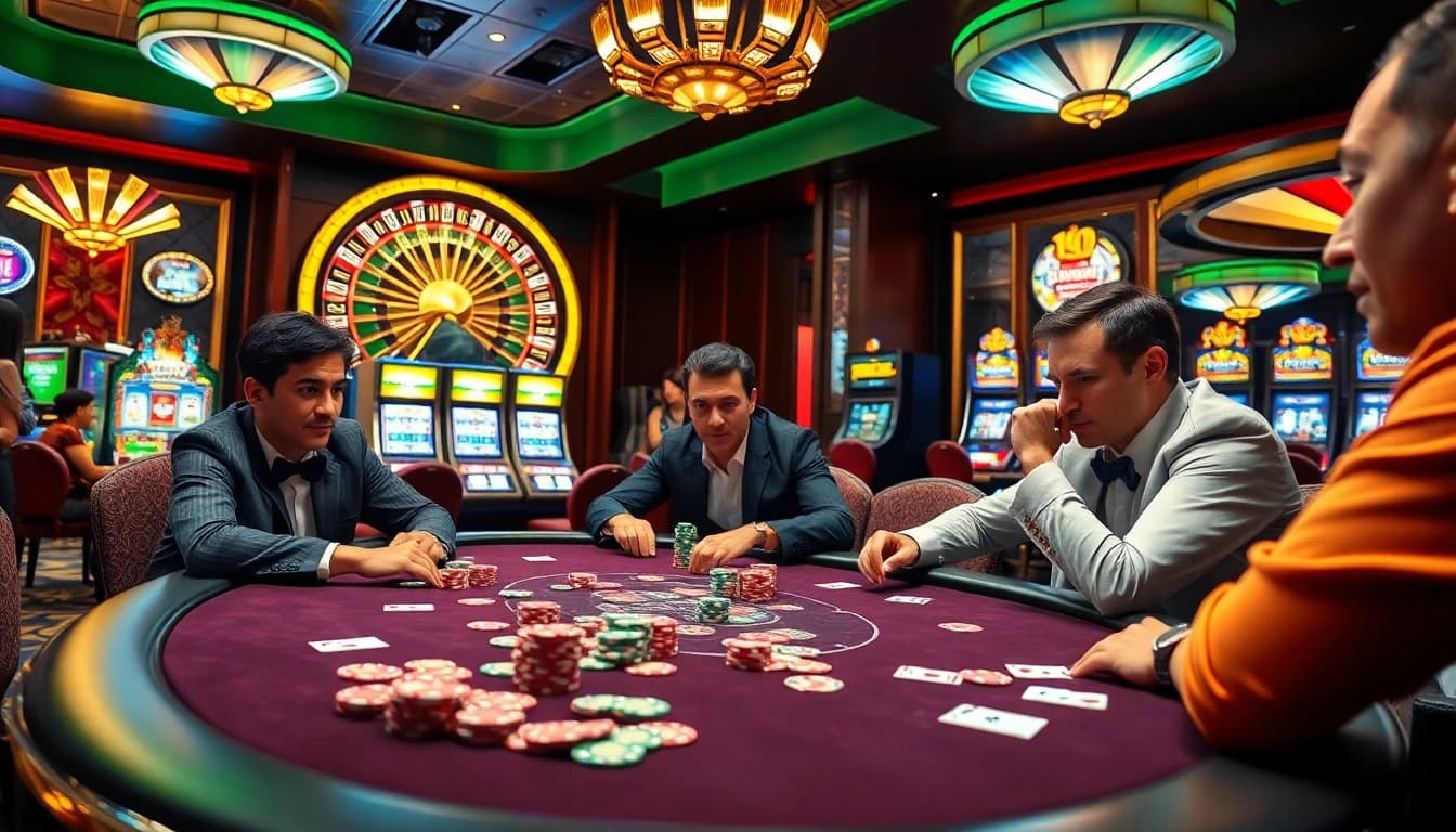 Man club provides an exciting poker gaming experience with vibrant casino elements and luxury ambiance.