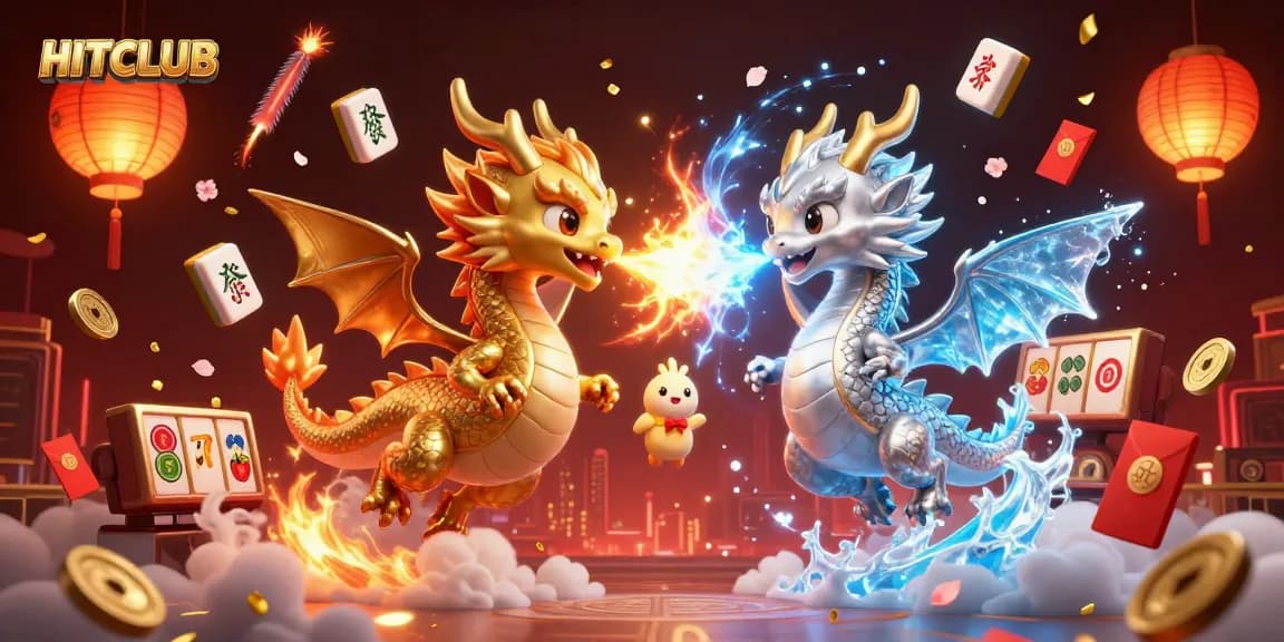 Play exciting HITCLUB games with golden dragons, festive symbols, and dynamic slot reels.