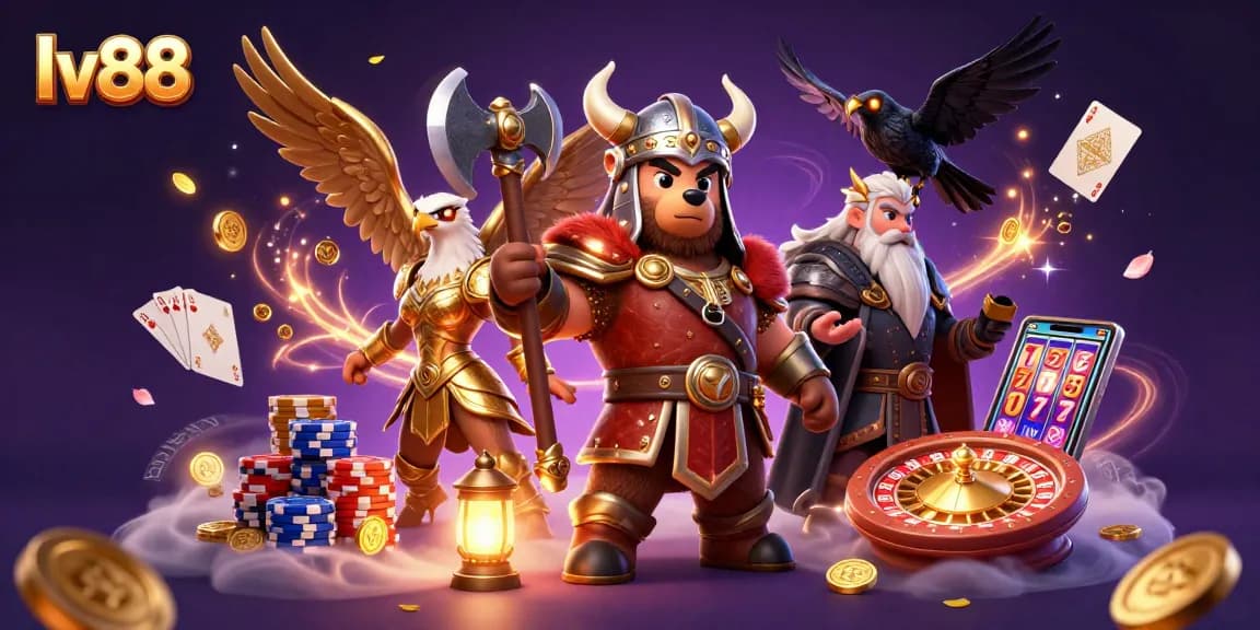 Spin the wheels and win big at lv88 with a thrilling 3D casino adventure illustration.