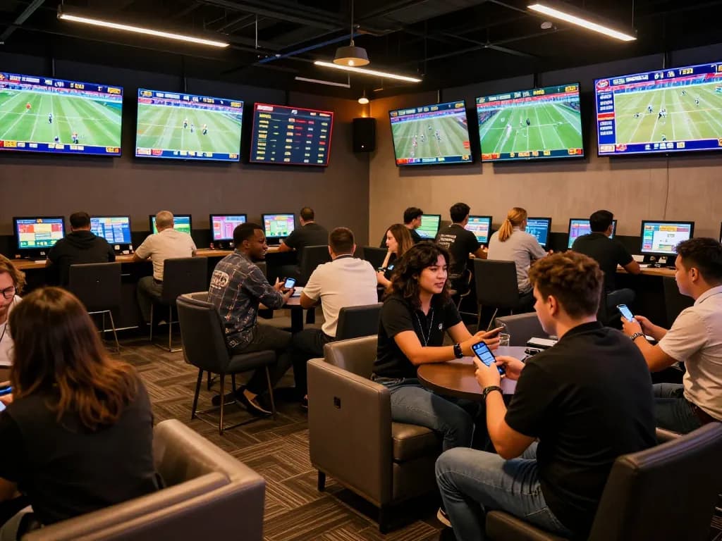 Passengers engaging in live sports betting at Vin88, showcasing excitement and camaraderie