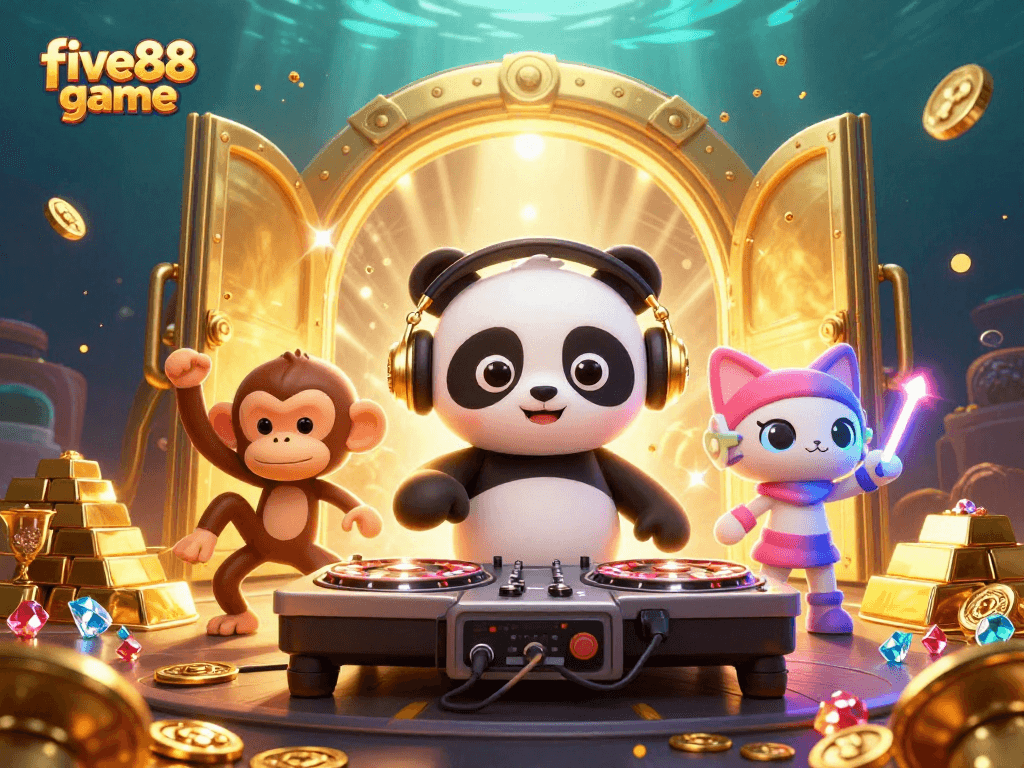 Experience the excitement of five88 game with vibrant characters and rich casino elements.