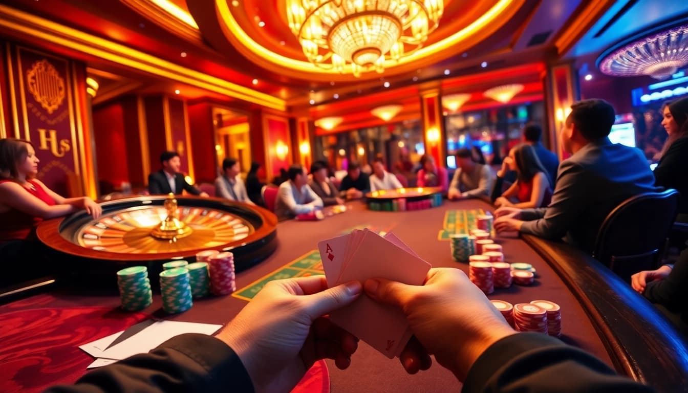 Experience the thrill of Vào lưới at a vibrant casino table filled with excitement and action.