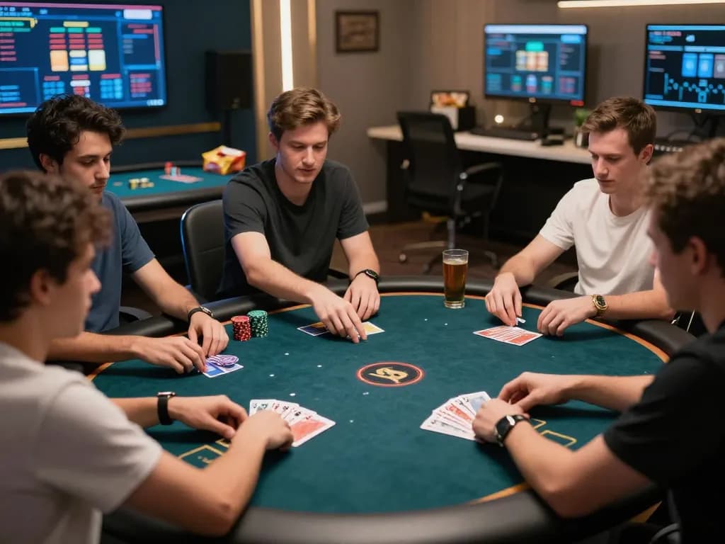 Players strategizing in an online poker game on tg88, showcasing engaging gameplay and excitement