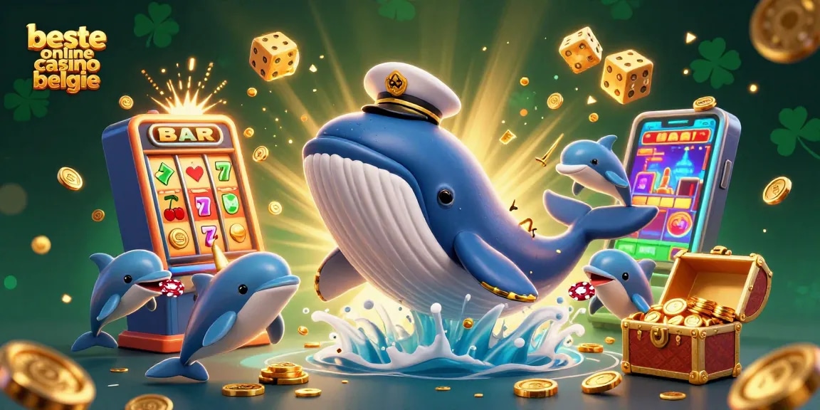 Experience the thrill at the beste online casino belgie with vibrant characters and casino elements.