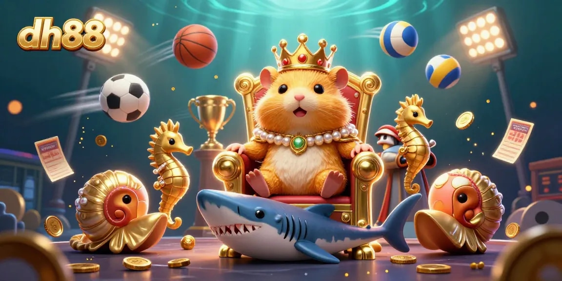 Experience thrilling action at dh88 with a hamster king among dynamic sports-themed elements.