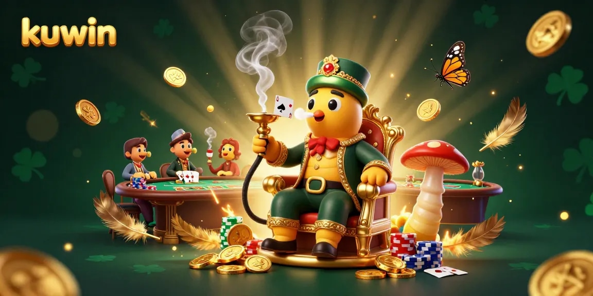 Kuwin offers immersive poker experiences with playful characters in a luxurious casino setting.