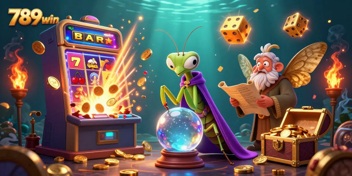 Engage with the vibrant 789win slots scene showcasing animated fortune teller and jackpot excitement.