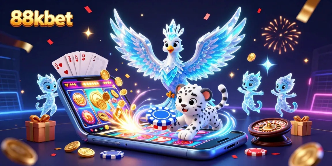 Join the excitement at 88kbet with dynamic gambling elements and vibrant characters.