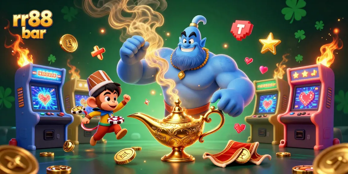 Experience the thrill of rr88 bar with vibrant characters and 3D casino game elements.