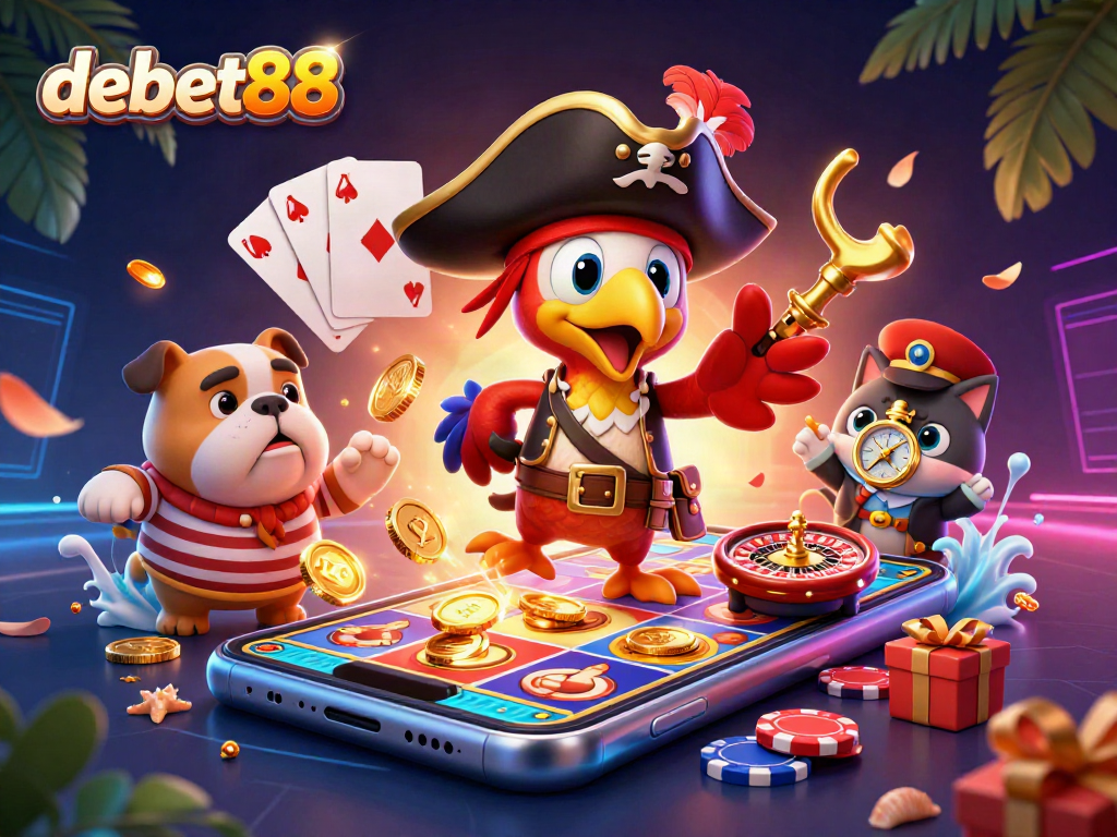 Engage with exciting casino experiences at debet88, featuring vibrant game elements and dynamic characters.