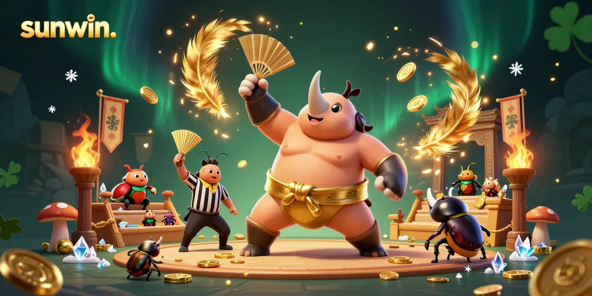 Experience exciting gameplay at sunwin. with colorful coins flying and beetle champions competing.