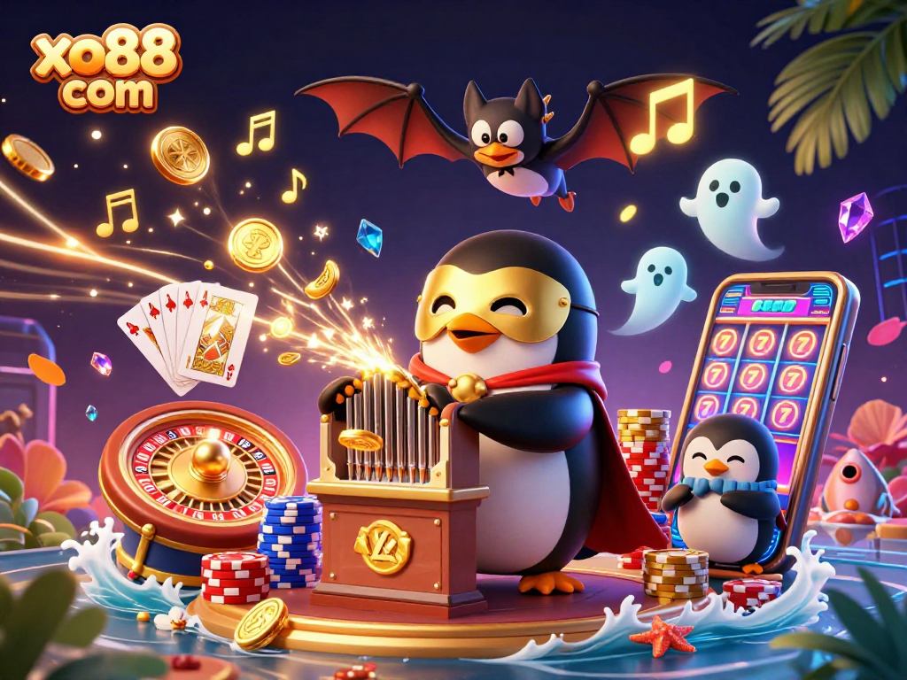 Spin and win at xo88 com with thrilling casino games featuring golden coins and vibrant characters.
