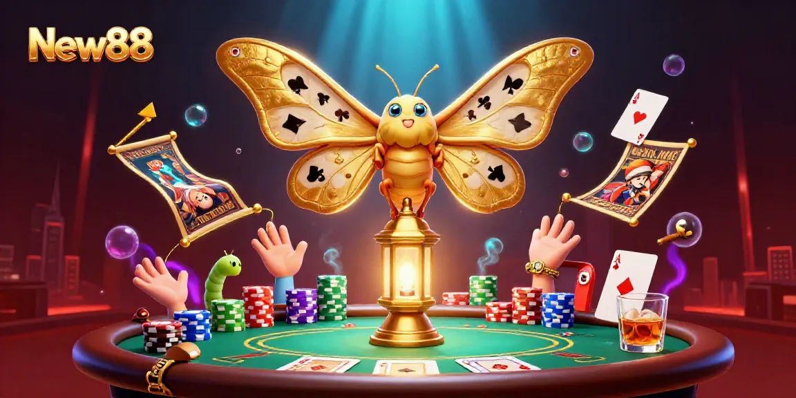 Experience New88's dynamic casino scene with vibrant characters and engaging gaming elements.