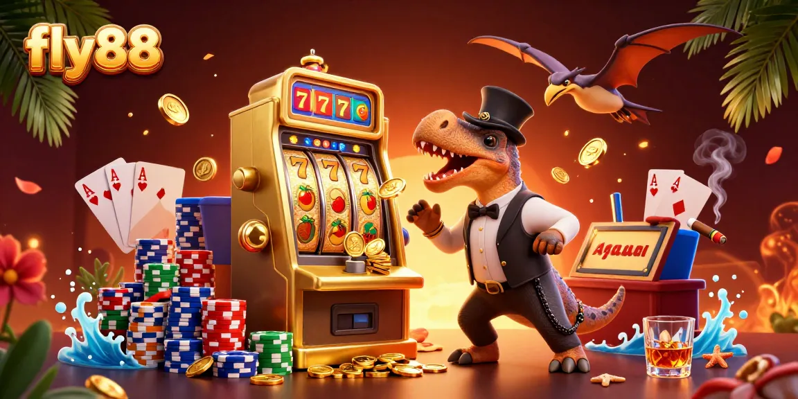Experience fly88's thrilling jackpot scene with vivid characters and dynamic casino elements.