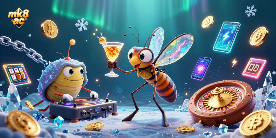 Engage in thrilling online experiences at mk8 ac with golden cocktail mascot and vibrant casino elements.
