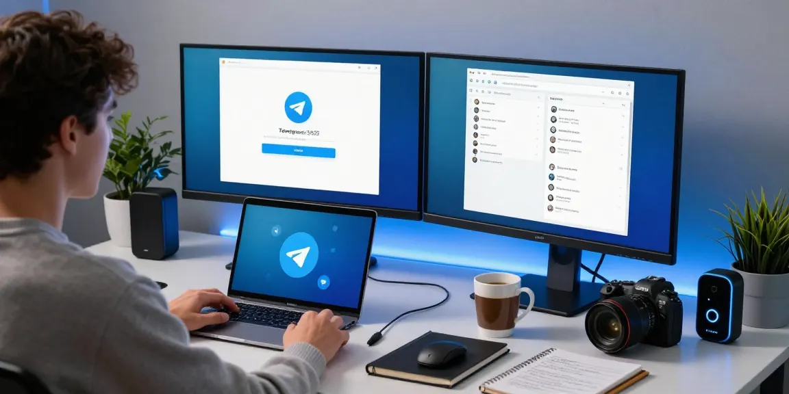 Download Telegram easily on your desktop in a modern workspace equipped for tech enthusiasts.