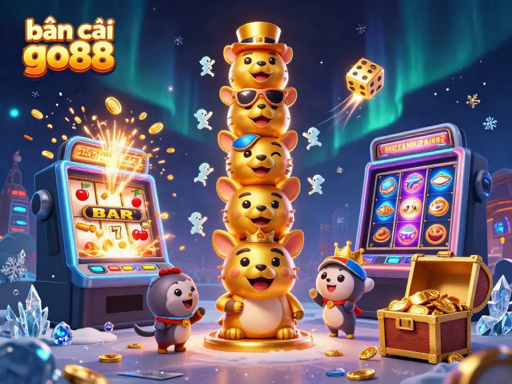 Bắn cá go88 features a vibrant 3D casino scene with dynamic characters and immersive game elements.