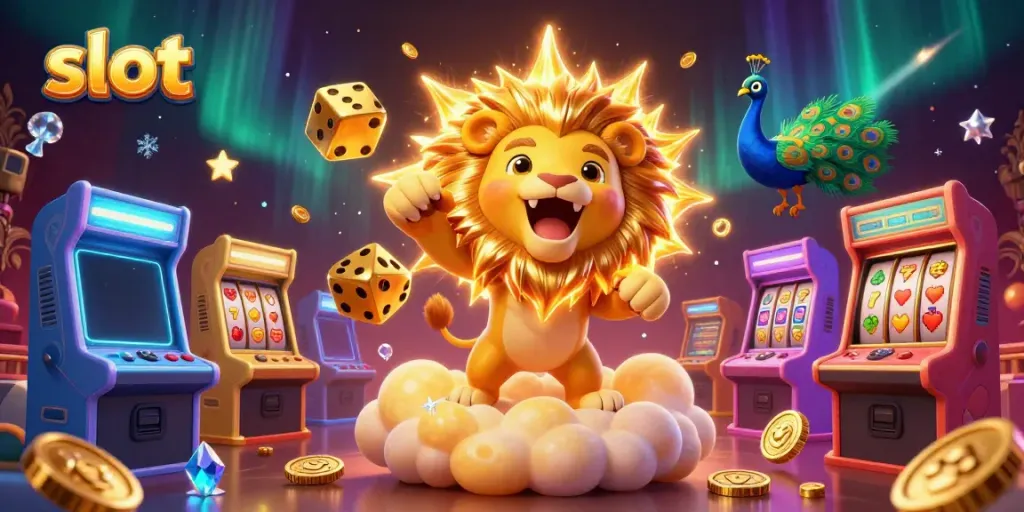 Experience thrilling slot action with colorful animations and vibrant characters showcased in this stunning digital art.