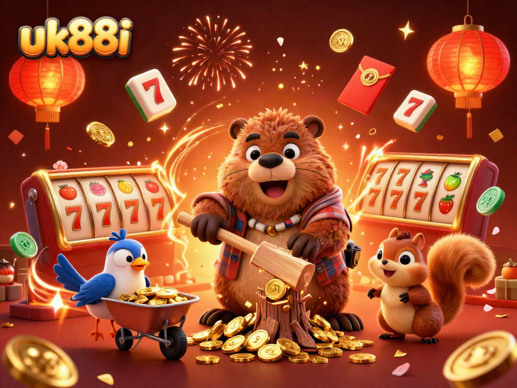 Engage players at uk88i with golden coins raining while enjoying vibrant casino themes in a dynamic 3D illustration.