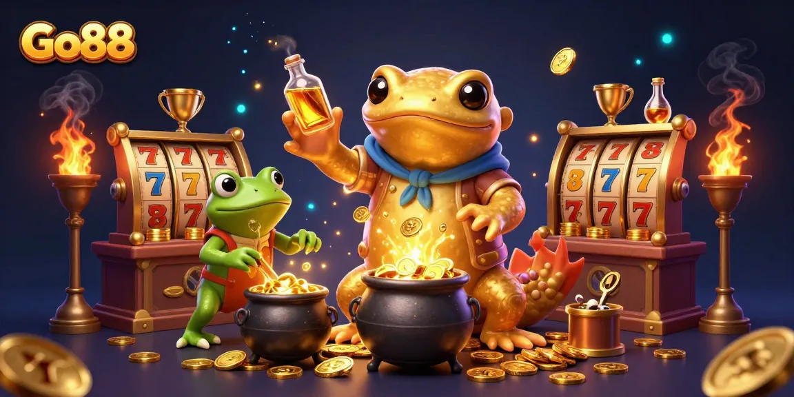 Play exciting slot games at Go88 with golden alchemist characters and dynamic casino elements.