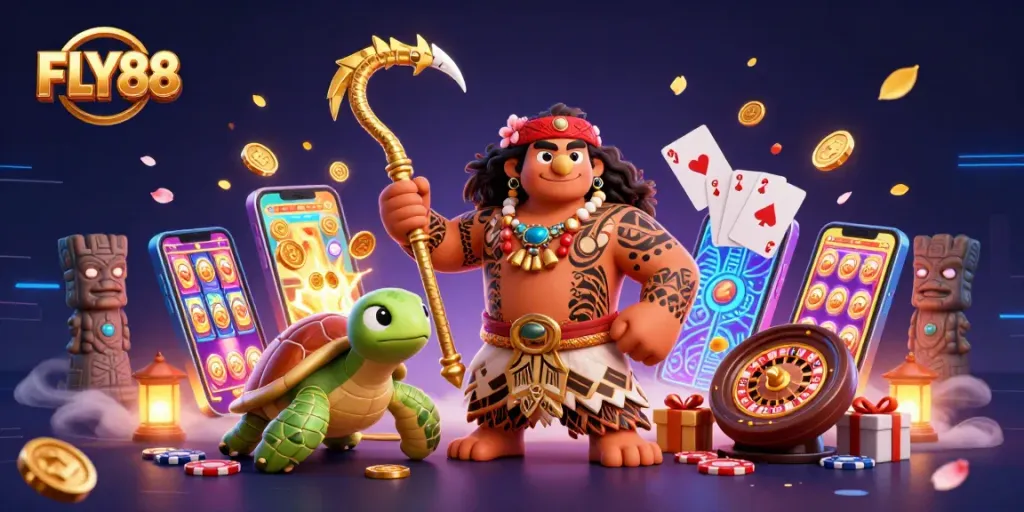 Join the adventure with FLY88's vibrant casino experience featuring dynamic gaming elements.