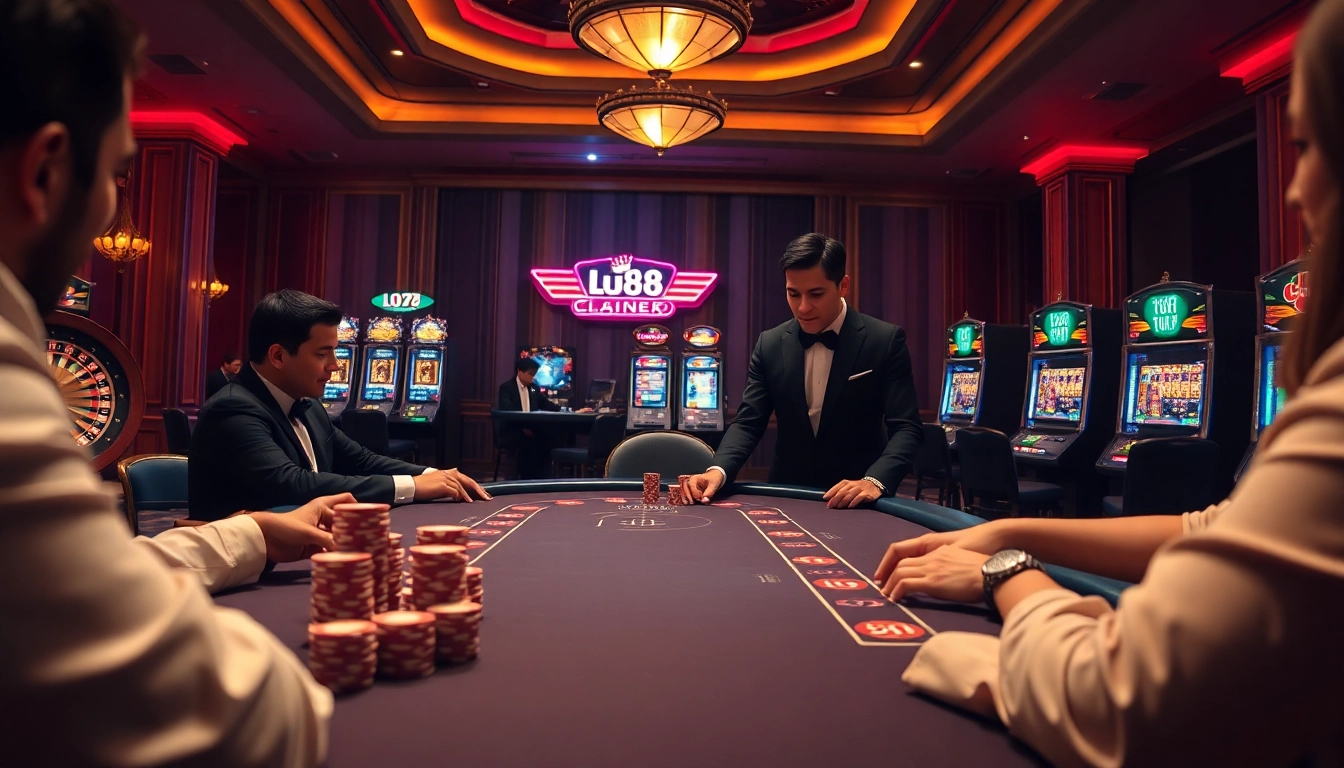 Enjoying a thrilling game at the poker table while exploring the lu88 tải app for mobile gambling.