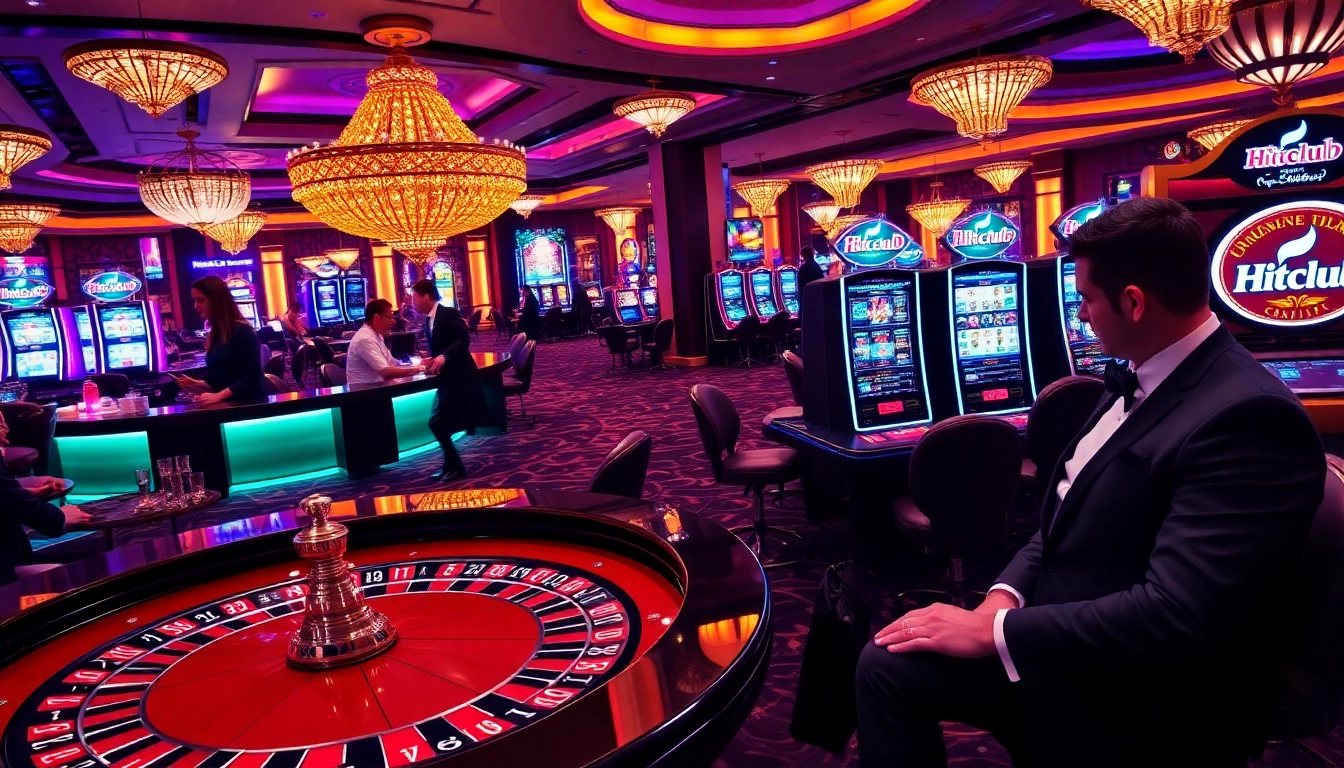 Experience the excitement of Hitclub with colorful casino elements and lively players.