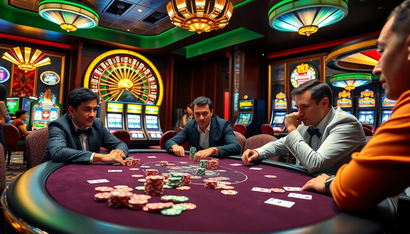 Man club provides an exciting poker gaming experience with vibrant casino elements and luxury ambiance.