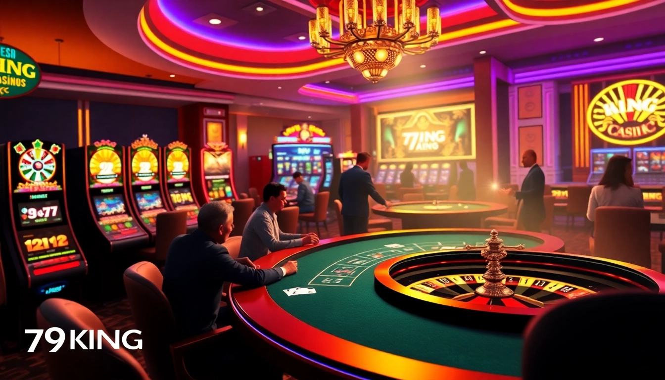 Engaged players at 79KING's luxurious virtual casino, showcasing excitement and strategy.