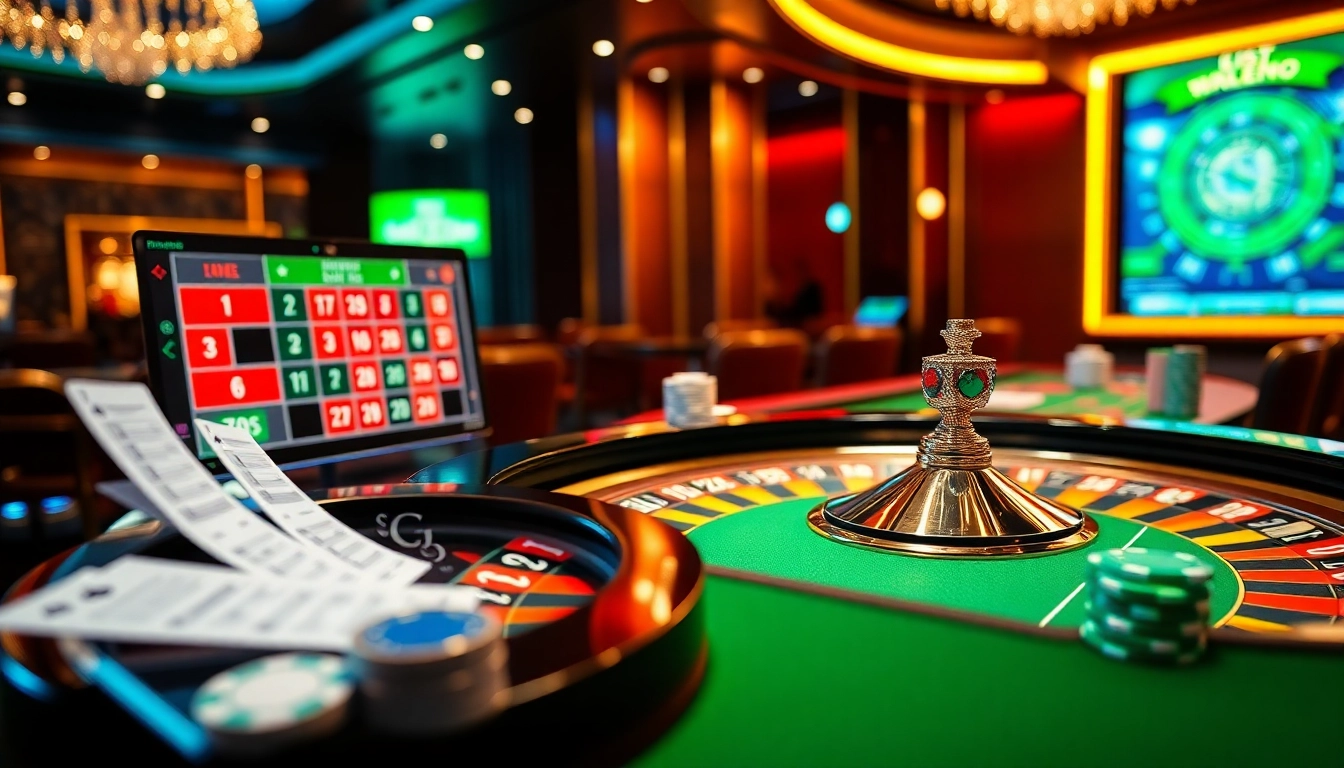 S8 players placing bets at a luxurious casino table with roulette and poker chips.